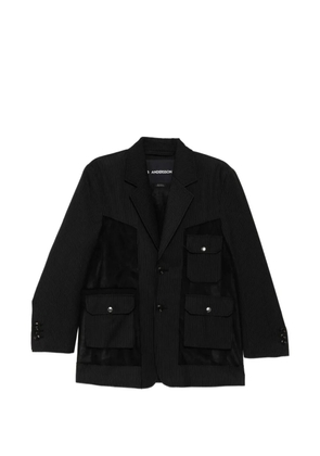 Andersson Bell pinstripe patch pocket jacket - Black