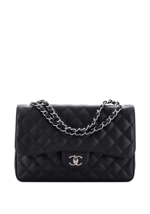 CHANEL Pre-Owned Classic Double Flap Bag Quilted Caviar Jumbo shoulder bag - Black