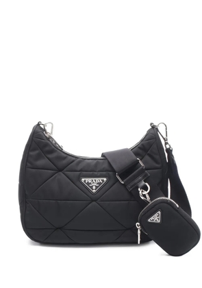 Prada Pre-Owned 2010s quilting logo-detail shoulder bag - Black