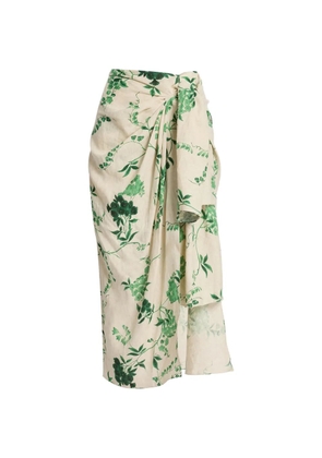 ERDEM knot-detail midi skirt - Neutrals