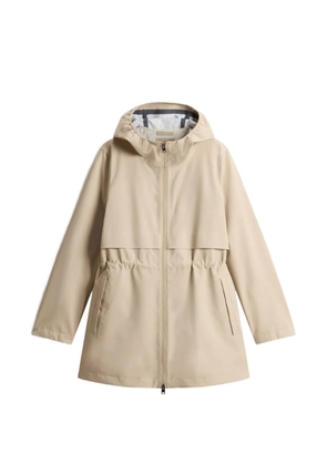 Woolrich drawstring hooded parka coat - Neutrals