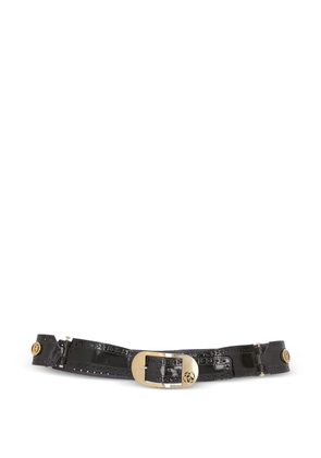 Pirovano Vintage perforated leather belt - Black