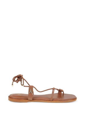 Patrizia Pepe tie-fastening leather sandals - Brown