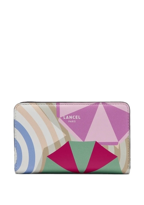 Lancel Beach geometric print zip wallet - Pink