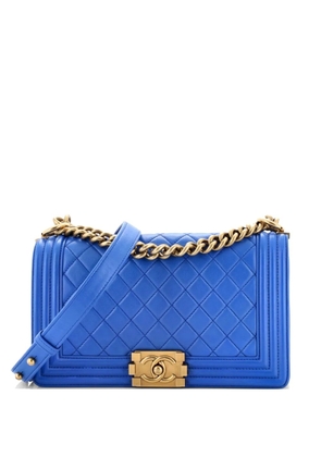 CHANEL Pre-Owned Boy Flap Bag Quilted Lambskin Old Medium shoulder bag - Blue