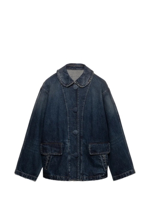 Prada washed denim blouson jacket - Blue