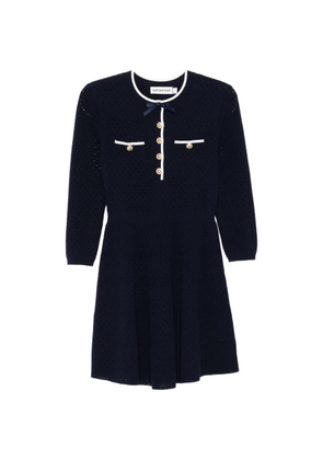 Self-Portrait ribbon-embellished mini dress - Blue