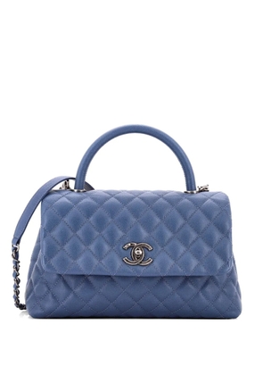 CHANEL Pre-Owned Coco Top Handle Bag Quilted Caviar Small crossbody bag - Blue