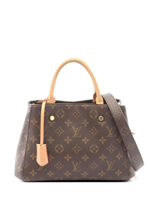 Louis Vuitton Pre-Owned 2020 BB Montaigne monogram leather tote bag - Brown