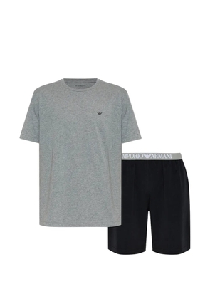 Emporio Armani logo-waistband pajama set - Grey