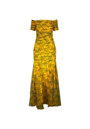 Carolina Herrera off-shoulder ruffled dress - Yellow
