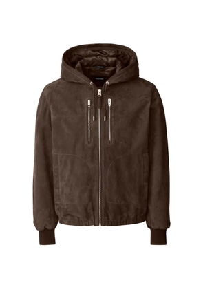 Mackage Sylas-Su hooded zipped suede jacket - Brown