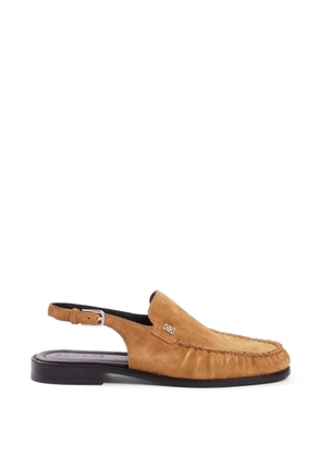 SANDRO buckle suede loafers - Neutrals