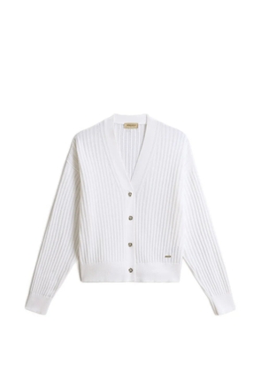 Woolrich V-neck ribbed cardigan - White