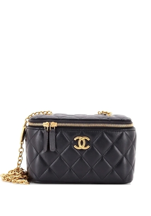 CHANEL Pre-Owned Classic Vanity Case with Resin Pearl Chain Quilted Lambskin Small clutch bag - Black
