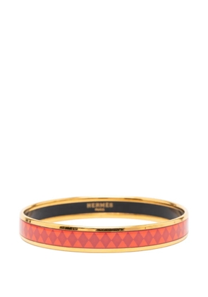 Hermès Pre-Owned 20th Century Narrow Diamond Motif Enamel Bangle 62 costume bracelet - Gold
