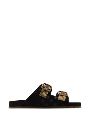 Burberry Check suede Urchin sandals - Black