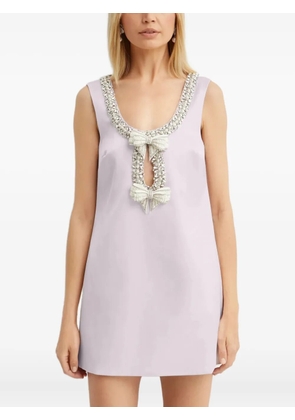 Self-Portrait crystal-embellished bow mini dress - Pink
