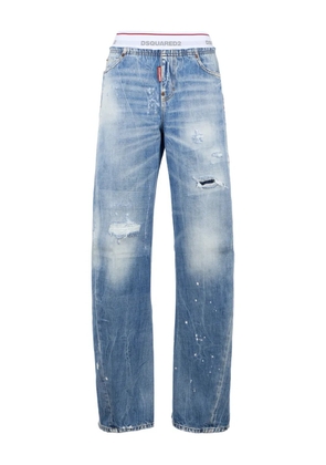DSQUARED2 logo-waistband jeans - Blue