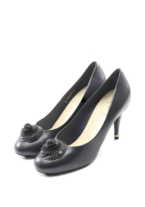 CHANEL Pre-Owned 1986-1988 Camellia lambskin pumps - Black