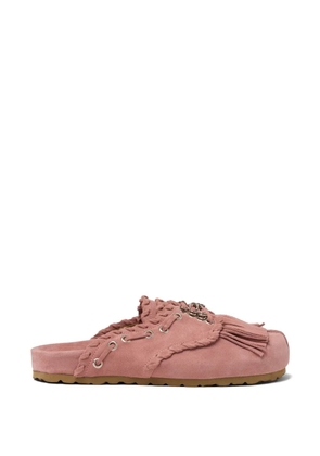 Scarosso Flora fringes suede mules - Pink