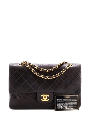CHANEL Pre-Owned Classic Double Flap Bag Quilted Lambskin Medium shoulder bag - Black