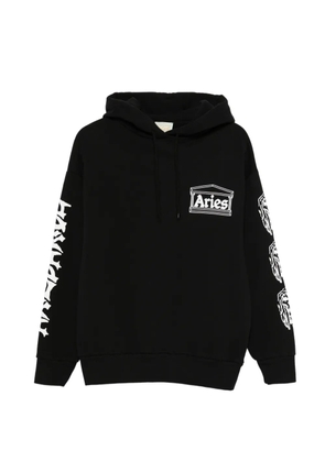 Aries embroidered hoodie - Black