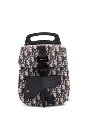Christian Dior Pre-Owned Saddle Oblique Canvas Mini backpack - Blue