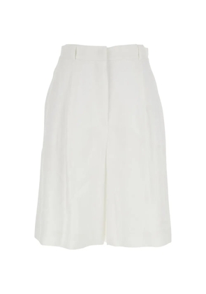 Max Mara pleat-detail linen shorts - White