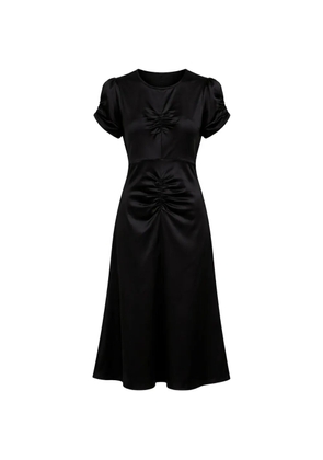 Nº21 ruching short-sleeve midi dress - Black