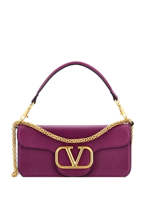Valentino Garavani Pre-Owned VLogo Loco Flap Shoulder Bag Leather Medium clutch bag - Purple