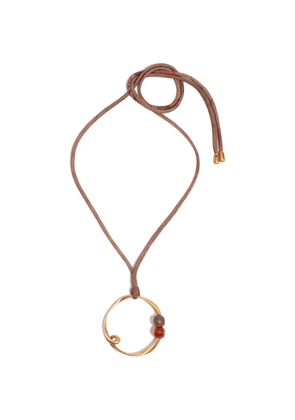 Bimba y Lola beaded circle-pendant necklace - Gold