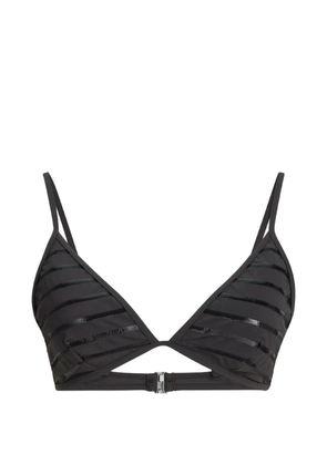 Brunello Cucinelli stripes Monili bikini top - Black