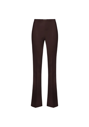 Elisabetta Franchi satin band bootcut trousers - Brown
