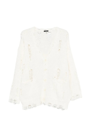 R13 distressed oversized cardigan - White