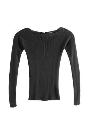 Baserange ribbed buttoned sweater - Black
