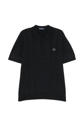 Fred Perry logo-embroidered polo shirt - Black