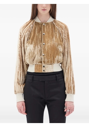 Ann Demeulemeester Arya Froissé velvet bombe jacket - Neutrals