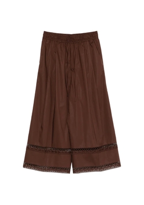 TWINSET lace trim trousers - Brown