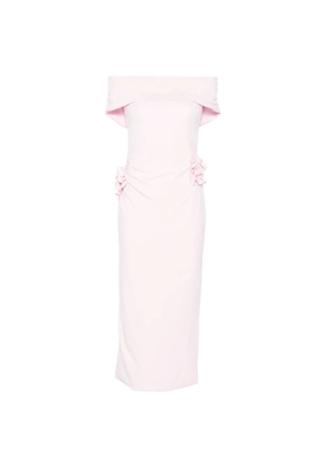 Roland Mouret off-shoulder ruffled midi dress - Pink