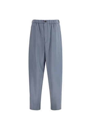 Giorgio Armani wide-leg elasticated tailored trousers - Grey