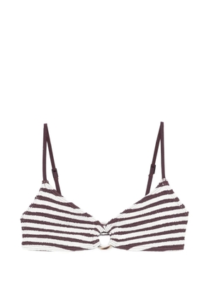 Bond-eye striped bikini top - Brown