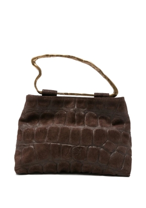 AUTENTICA 504 Delia Joy crocodile-effect top-handle tote bag - Brown