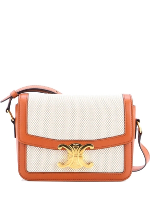 Celine Pre-Owned Triomphe Shoulder Bag Canvas with Leather Teen crossbody bag - Brown