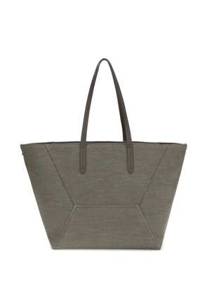 Brunello Cucinelli open-top panelled tote bag - Grey