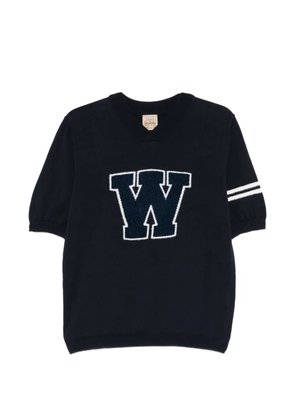 RAKKI letter-appliqué short-sleeve top - Blue