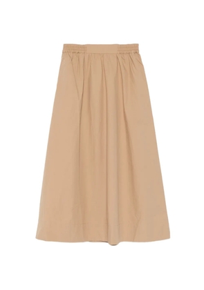 YERSE elasticated-waistband midi skirt - Neutrals