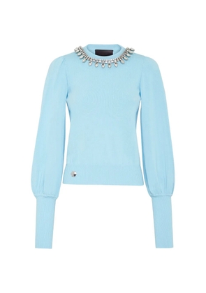 Philipp Plein rhinestone-embellished jumper - Blue