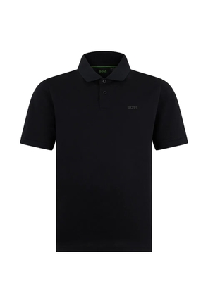 BOSS logo-appliqué short-sleeve polo shirt - Black