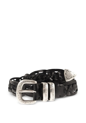 ALBERTO LUTI braided leather belt - Black